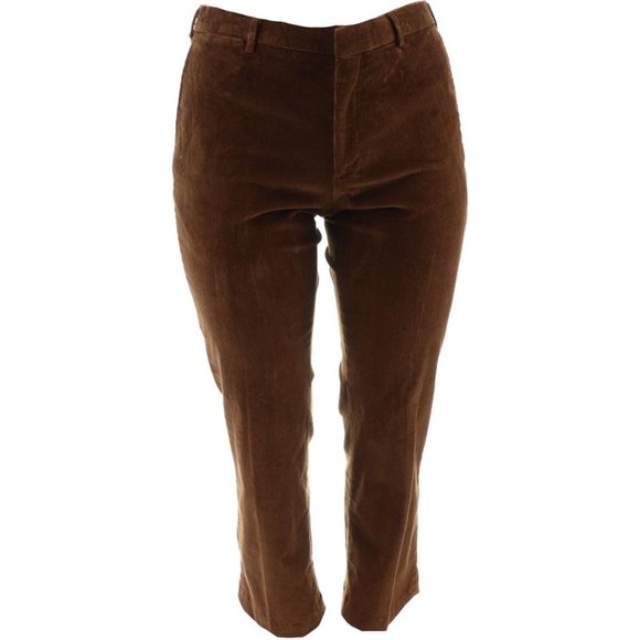 NWT LANDS' END TRADITIONAL STRETCH CORDUROY PANTS‎ COLOR CHESTNUT 37-UNHEMMED - Picture 1 of 9
